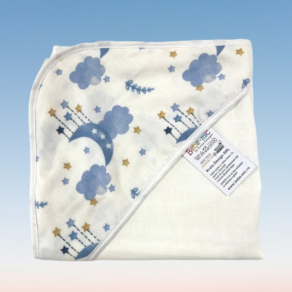 Kreis Design Prosop din muselina cu capison 80x80 cm blue