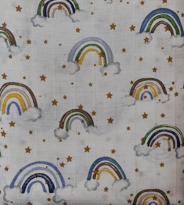 Kreis Design Set 2 cearceafuri din muselina 120x160 cm curcubeu
