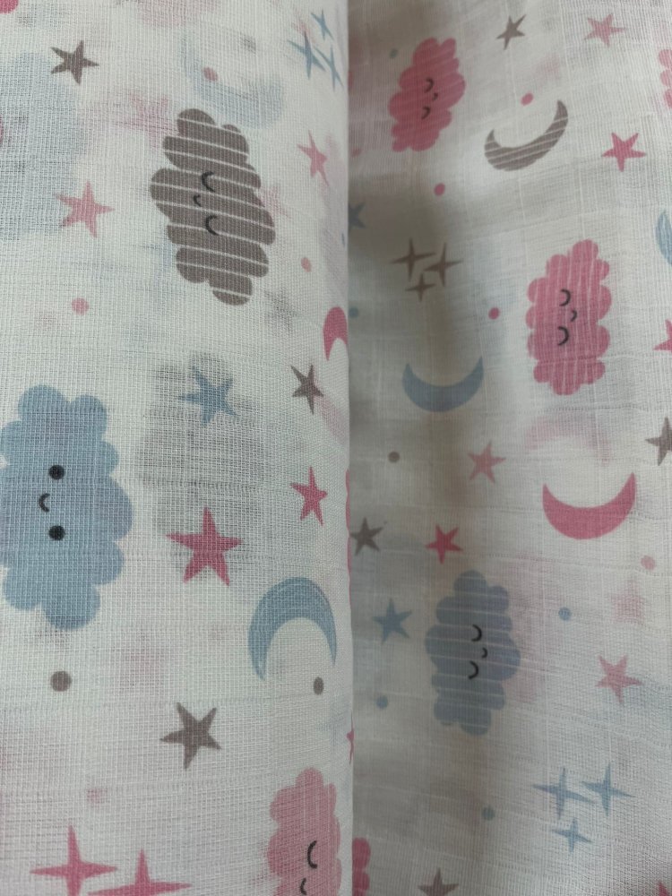 Kreis Design Set 2 cearceafuri din muselina Kreis 120x160cm norisori pink