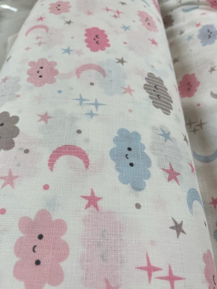 Kreis Design Set 2 cearceafuri din muselina Kreis 120x160cm norisori pink