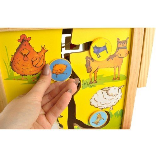 Kruzzel Antepremergator din lemn si Cub educativ 2-in-1 pentru copii cu multiple activitati educative cu abac labirint ceas