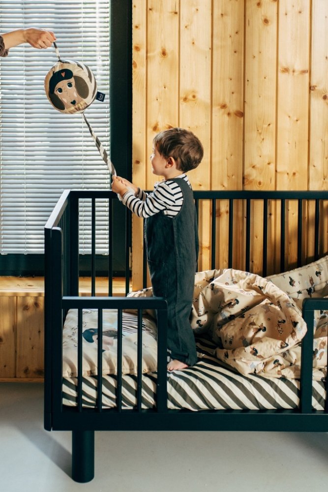 La Millou Cearsaf de pat din bumbac cu elastic Pierre The Dog Stripes S 120x60 cm