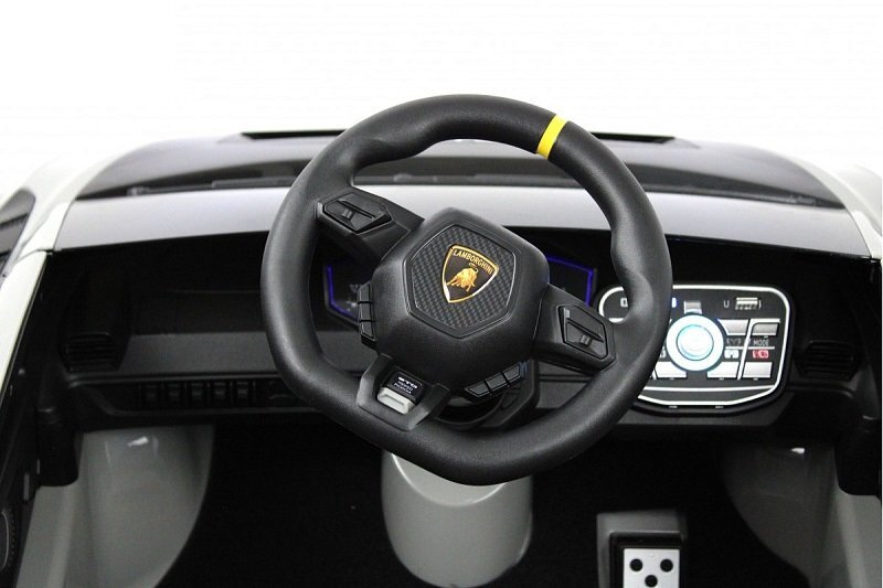 Lamborghini Masinuta electrica pentru copii cu licenta Huracan Silver Grey cu telecomanda parentala 2.4G motoare 2x39w acumulator 12V7Ahlumini ledmuzica centura de siguranta usi cu deschidere suspensii spate
