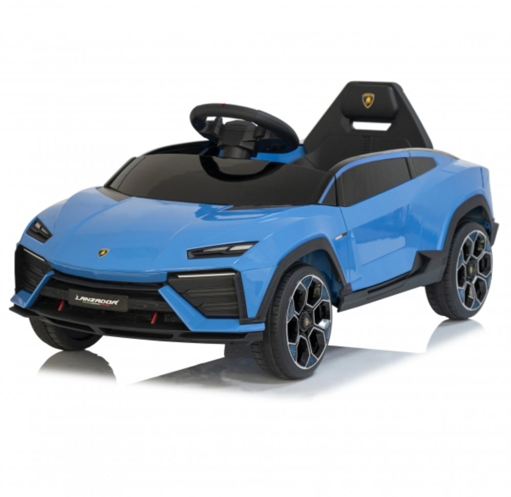 Lamborghini Masinuta electrica pentru copii Lanzador Blue cu licentatelecomanda 2.4Gmotoare 2x35wacumulator 12V4.5Ahdeschidere usisistem trollerlumini ledslow startcentura siguranta in 3 puncte