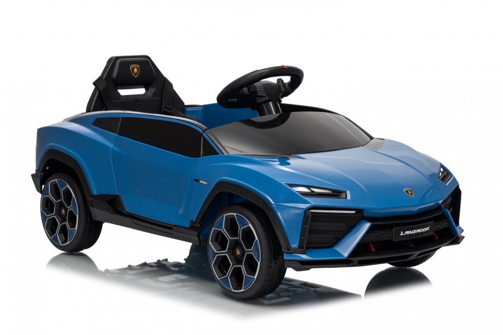 Lamborghini Masinuta electrica pentru copii Lanzador Blue cu licentatelecomanda 2.4Gmotoare 2x35wacumulator 12V4.5Ahdeschidere usisistem trollerlumini ledslow startcentura siguranta in 3 puncte