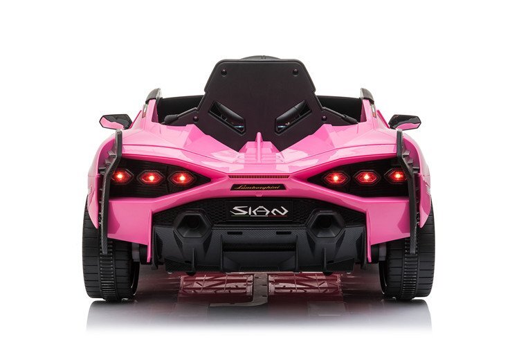 Lamborghini Masinuta electrica pentru copii Nichiduta Sian roz 70W cu scaun din piele slow start faruri si lumini led unitate audio cu display si mufa Mp3 si Usb