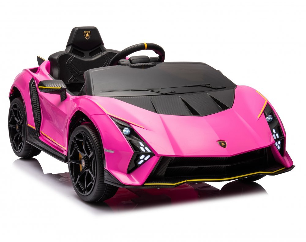 Lamborghini Masinuta electrica pentru copii Pink 70W cu echipare Premium si licentaRoti din spuma EvaDeschidere usi Lambo doorLumini LEDScaun pieleSuspensiiSlow StartTelecomanda 24GCentura sigurantaPornire la buton