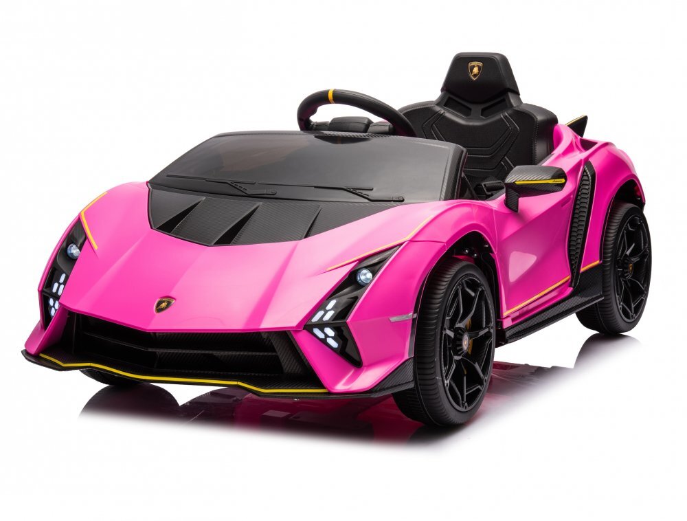 Lamborghini Masinuta electrica pentru copii Pink 70W cu echipare Premium si licentaRoti din spuma EvaDeschidere usi Lambo doorLumini LEDScaun pieleSuspensiiSlow StartTelecomanda 24GCentura sigurantaPornire la buton
