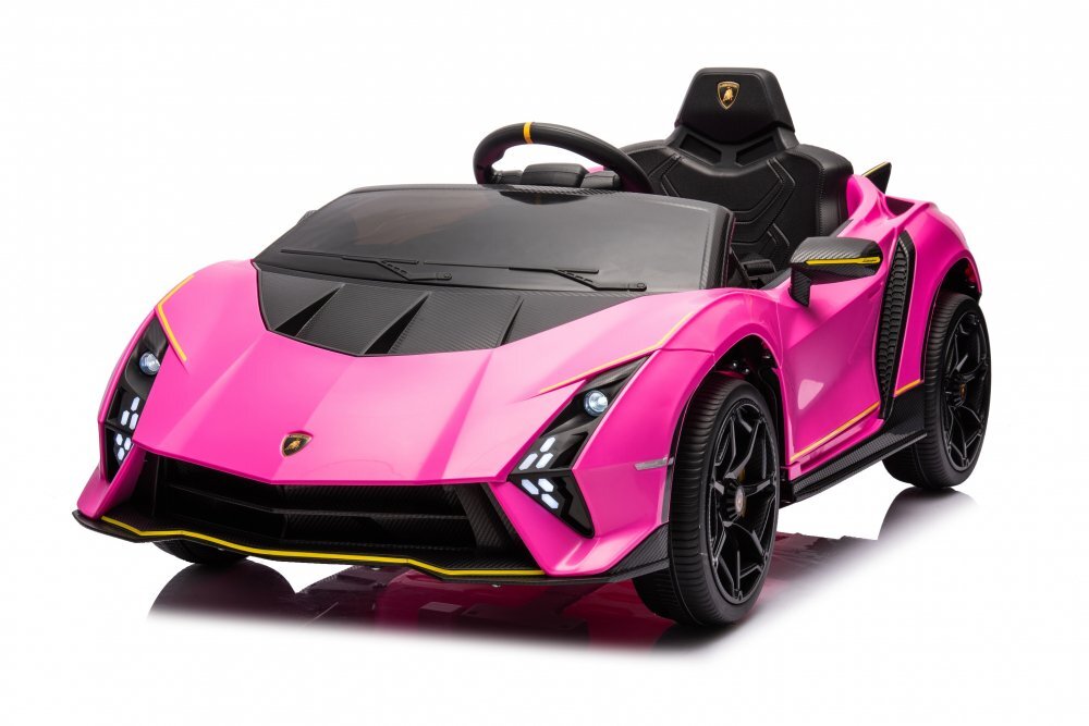 Lamborghini Masinuta electrica pentru copii Pink 70W cu echipare Premium si licentaRoti din spuma EvaDeschidere usi Lambo doorLumini LEDScaun pieleSuspensiiSlow StartTelecomanda 24GCentura sigurantaPornire la buton