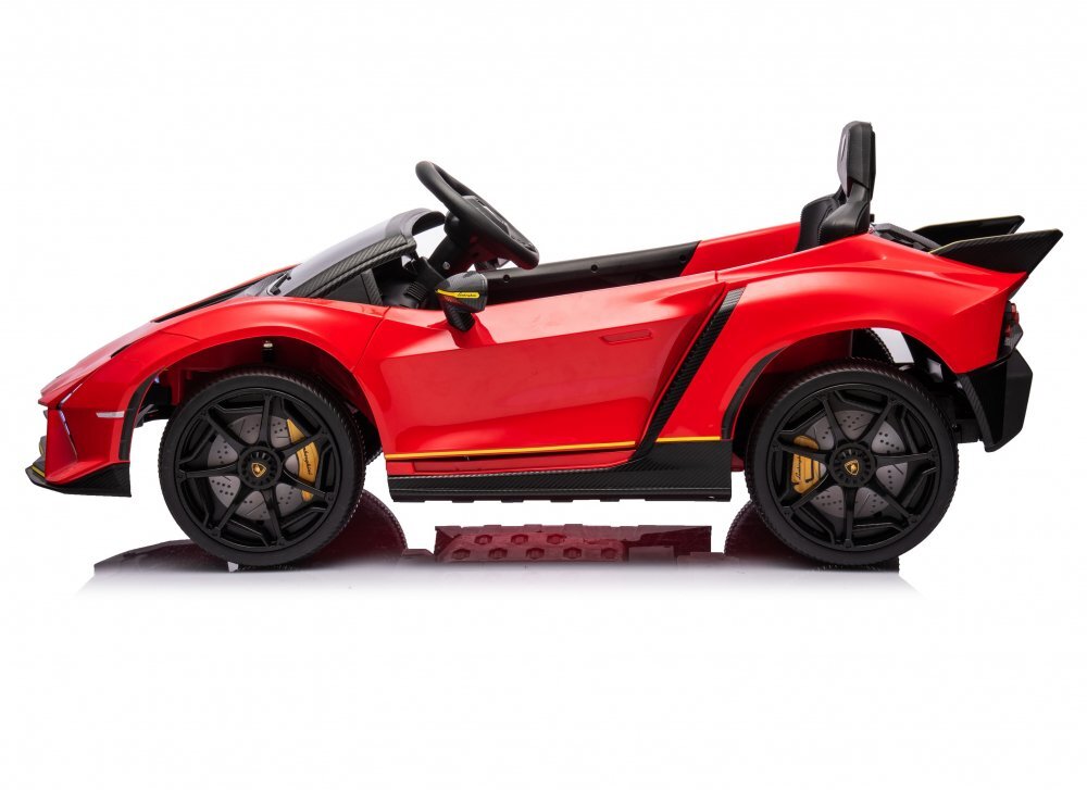Lamborghini Masinuta electrica pentru copii Red 70W cu echipare Premium si licentaRoti din spuma EvaDeschidere usi Lambo doorLumini LEDScaun pieleSuspensiiSlow StartTelecomanda 24GCentura sigurantaPornire la buton