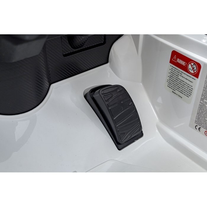 Lamborghini Masinuta electrica pentru copii Sian alb 106W cu telecomanda sunete suspensii panou audio scaun piele si roti din spuma Eva