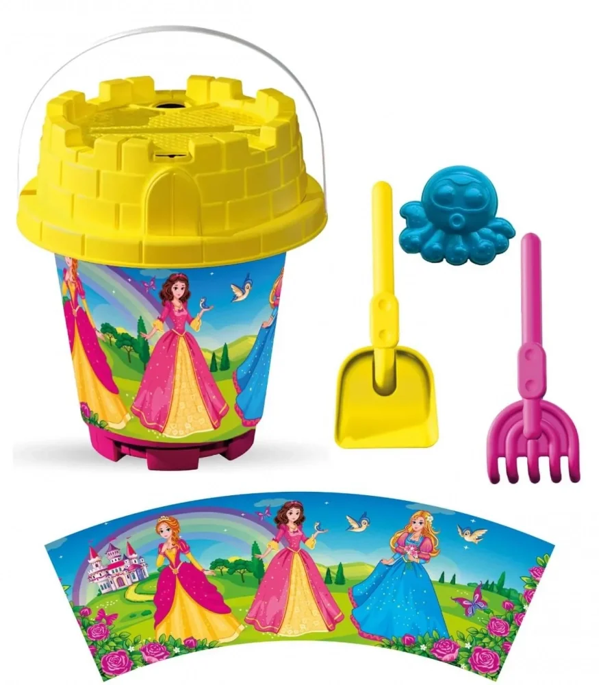 LEA TRADE Set cu galeata si accesorii pentru nisip si plaja 19 x 23 cm