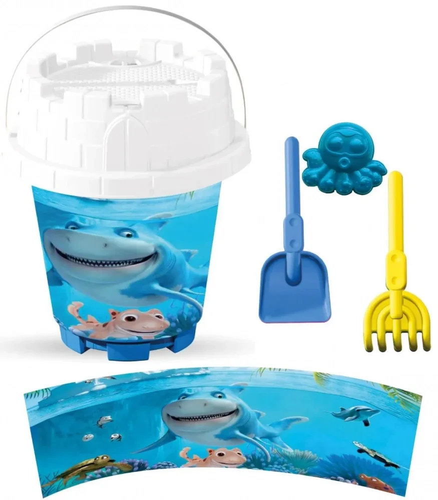 LEA TRADE Set cu galeata si accesorii pentru nisip si plaja 19 x 23 cm