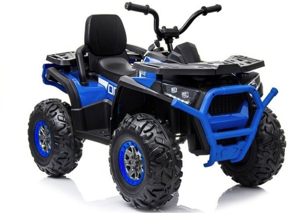 LeanToys Atv electric pentru copii Blue XMX607 cu acumulator pornire la cheie tractiune 4x4 2 viteze roti din EVA lumini LED MP3 maxim 50 kg dimensiune 111 x 65 x 74 cm