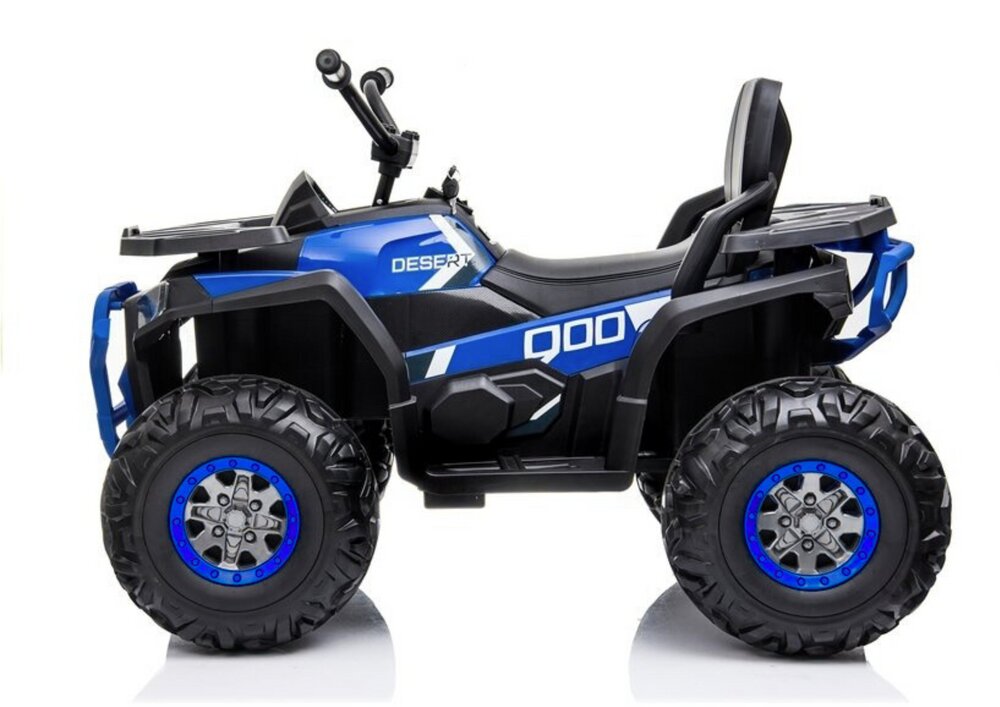 LeanToys Atv electric pentru copii Blue XMX607 cu acumulator pornire la cheie tractiune 4x4 2 viteze roti din EVA lumini LED MP3 maxim 50 kg dimensiune 111 x 65 x 74 cm