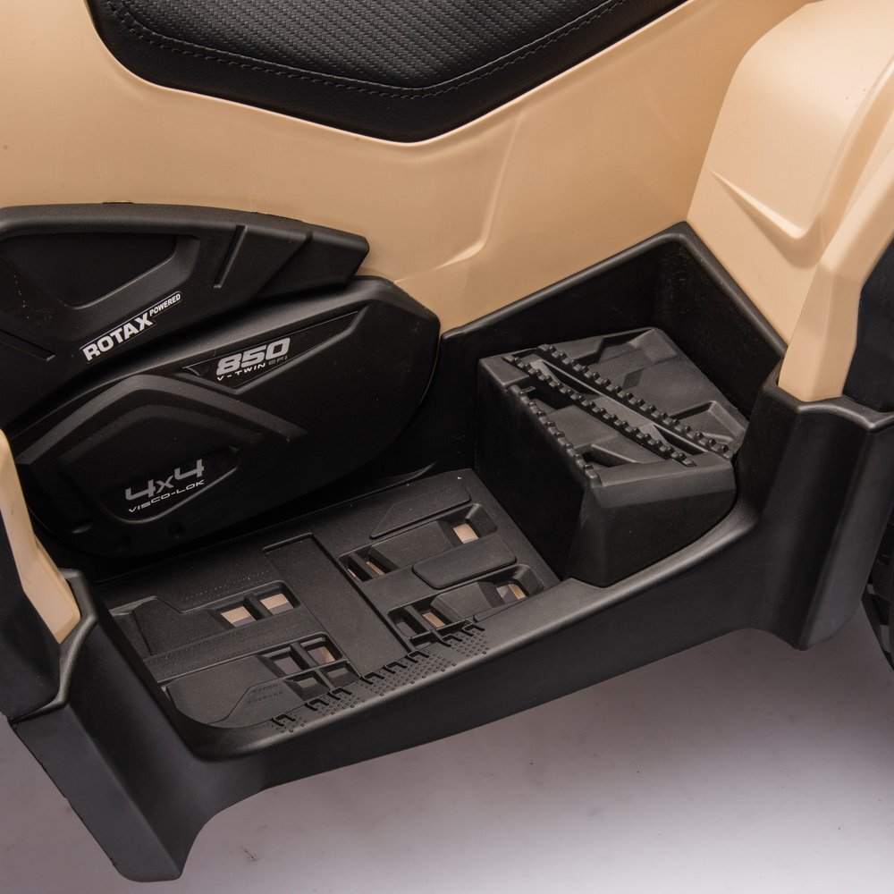 LeanToys Atv electric pentru copii Can Am Outlander black 4 motoare x 200W scaun cu piele ecologica roti eva lumini led panou multimedia usb sd mp3 si bluetooth