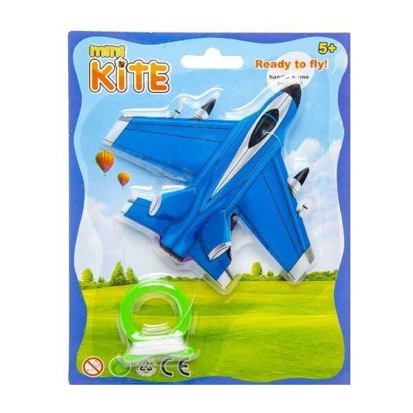 LG Imports Mini Zmeu lungime 10 cm Avion albastru