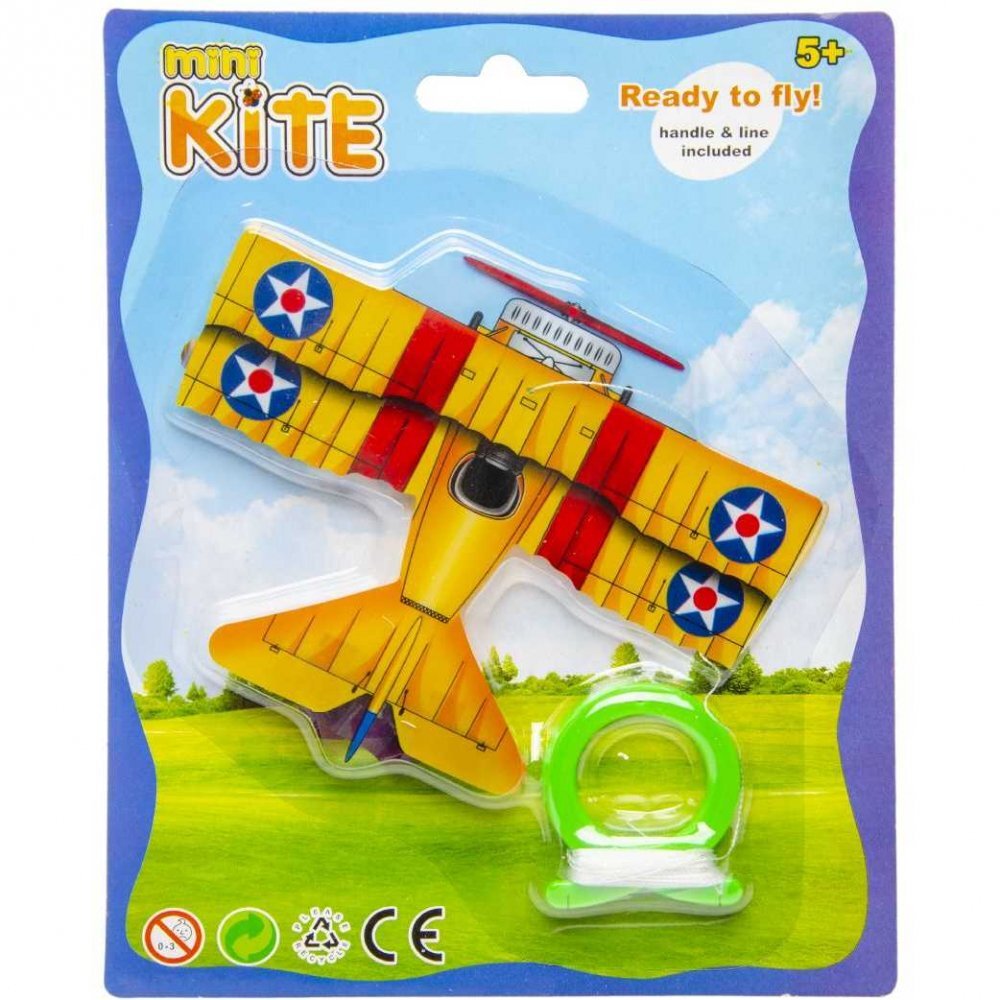LG Imports Mini Zmeu lungime 10 cm Avion galben