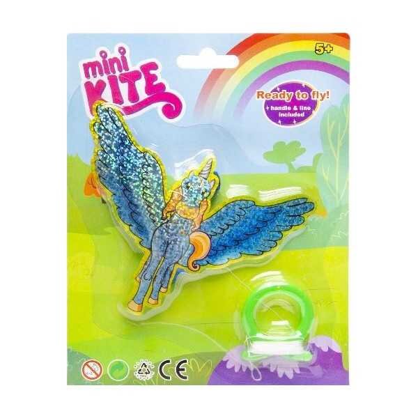 LG Imports Mini Zmeu lungime 10 cm Unicorn albastru