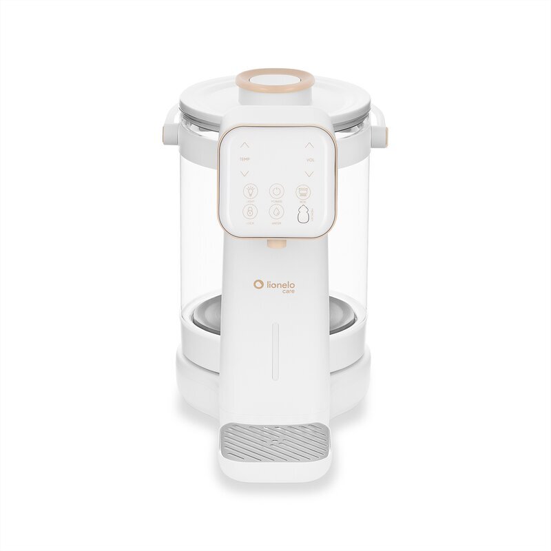 Lionelo Aparat pentru incalzirea si declorizarea apei Babypresto 2.0 alb pentru lapte praf cu lampa UV rezervor 3l lumina de noapte dozare 30-300 ml 1200 W si afisaj digital