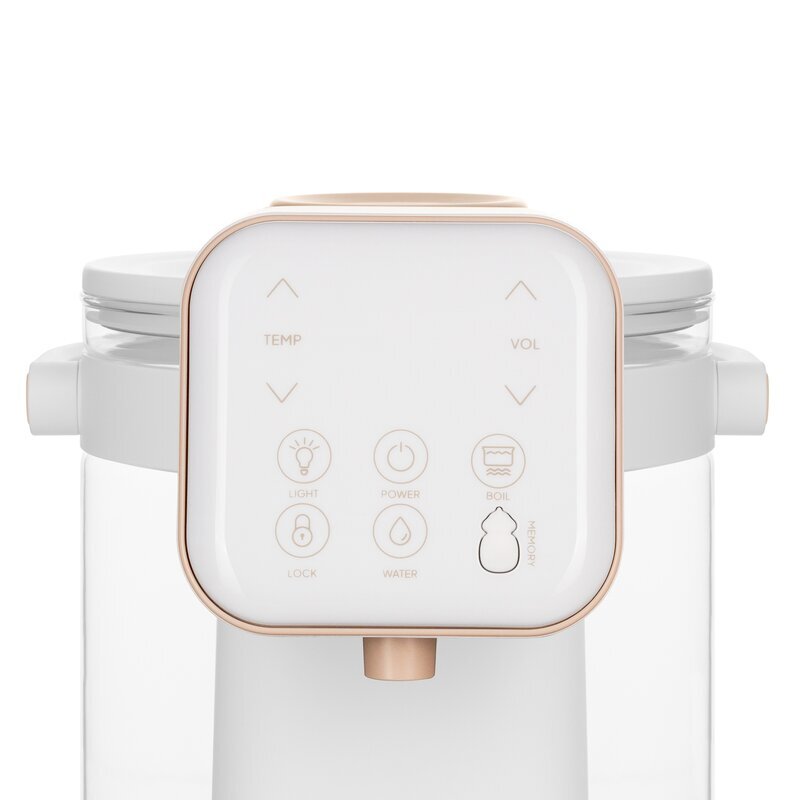 Lionelo Aparat pentru incalzirea si declorizarea apei Babypresto 2.0 alb pentru lapte praf cu lampa UV rezervor 3l lumina de noapte dozare 30-300 ml 1200 W si afisaj digital