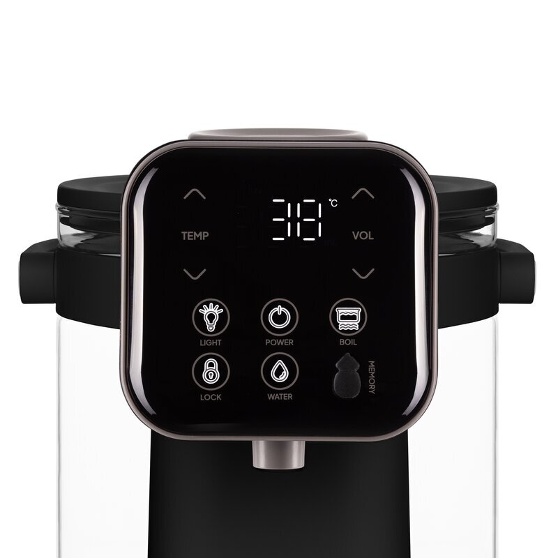 Lionelo Aparat pentru incalzirea si declorizarea apei Babypresto 2.0 Negru pentru lapte praf lampa UV rezervor 3l lumina de noapte dozare 30-300 ml 1200 W afisaj digital
