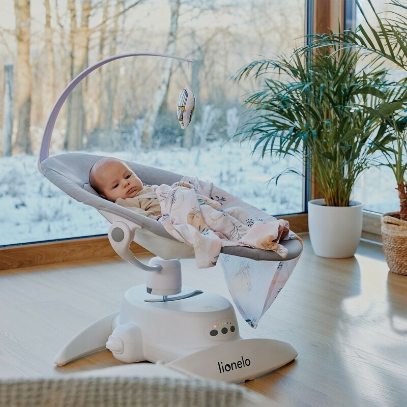 Lionelo Balansoar Iris Gri 2 in 1 Rotire 360 grade Electric Cu 3 moduri de leganare Cu 5 trepte de viteza Cu 3 pozitii de inclinare Pana la 9 kg