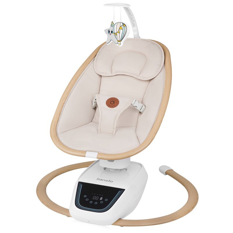 Lionelo Balansoar si sezlong electric Olivia Bej 2 in 1 cu leganare 3D 5 moduri de balansare in mai multe directii 13 melodii scaun pivotant la 180 grade reglabil cu arcada jucarii