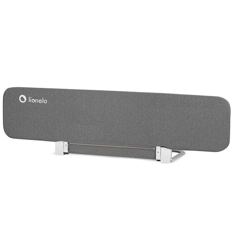 Lionelo Bariera de protectie pentru pat Lora XL Gri pliabila sistem de blocare StandSafe geanta de transport inclusa Conform cu BS 79722001+A12009