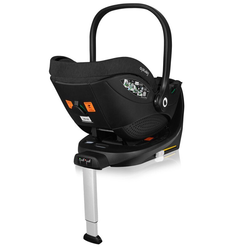 Lionelo Baza scaun auto i-Size Moxie Negru rotativa 360 cu isofix si picior stabilizator indicatori pentru instalare corecta