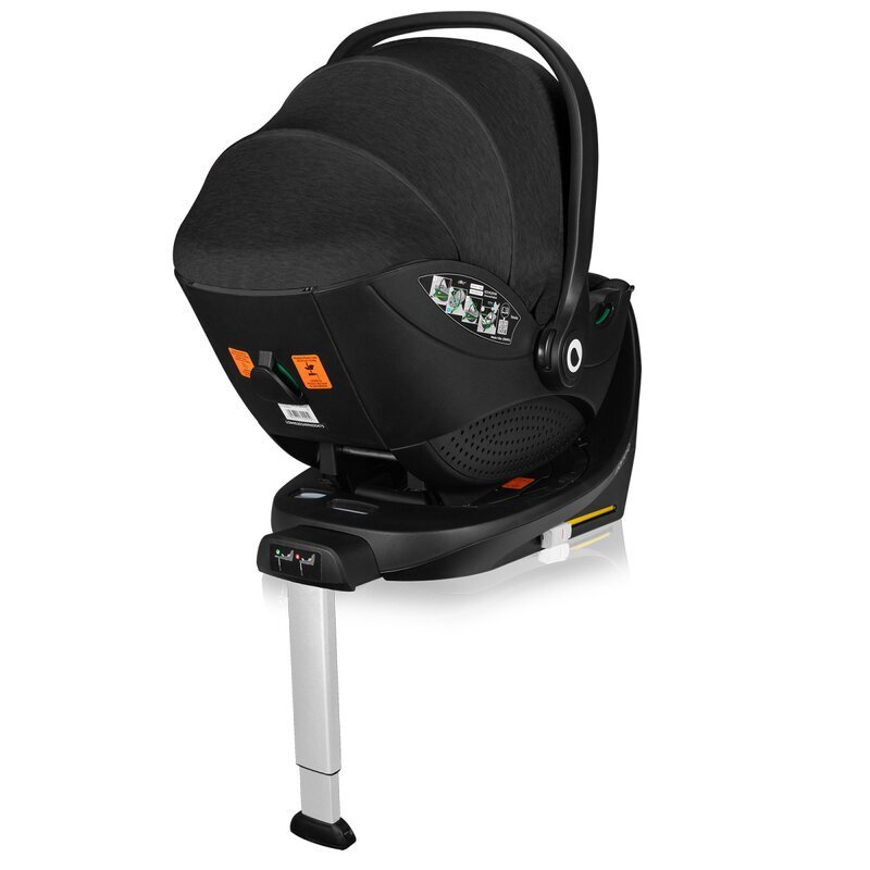 Lionelo Baza scaun auto i-Size Moxie Negru rotativa 360 cu isofix si picior stabilizator indicatori pentru instalare corecta