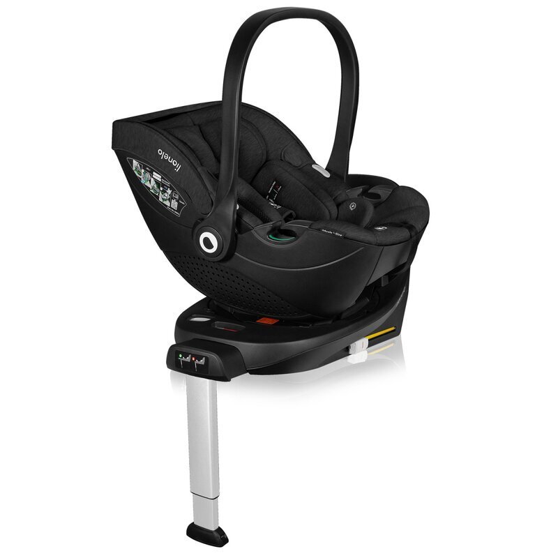 Lionelo Baza scaun auto i-Size Moxie Negru rotativa 360 cu isofix si picior stabilizator indicatori pentru instalare corecta