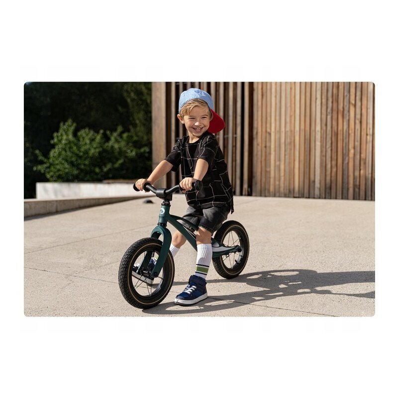 Lionelo Bicicleta copii fara pedale Bart Air green forest 12 inch cu roti gonflabile constructie din magneziu greutate foarte mica scaun si ghidon reglabile pe inaltime greutate maxima suportata 30 kg