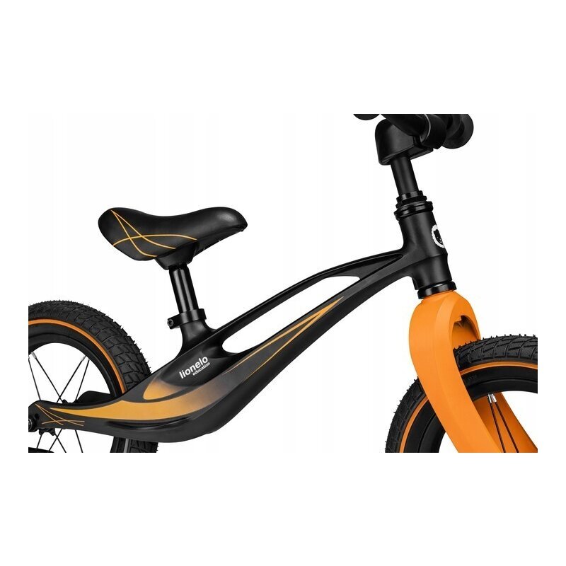 Lionelo Bicicleta copii fara pedale Bart Air negru 12 inch cu roti gonflabile constructie din magneziu greutate foarte mica scaun si ghidon reglabile pe inaltime greutate maxima suportata 30 kg
