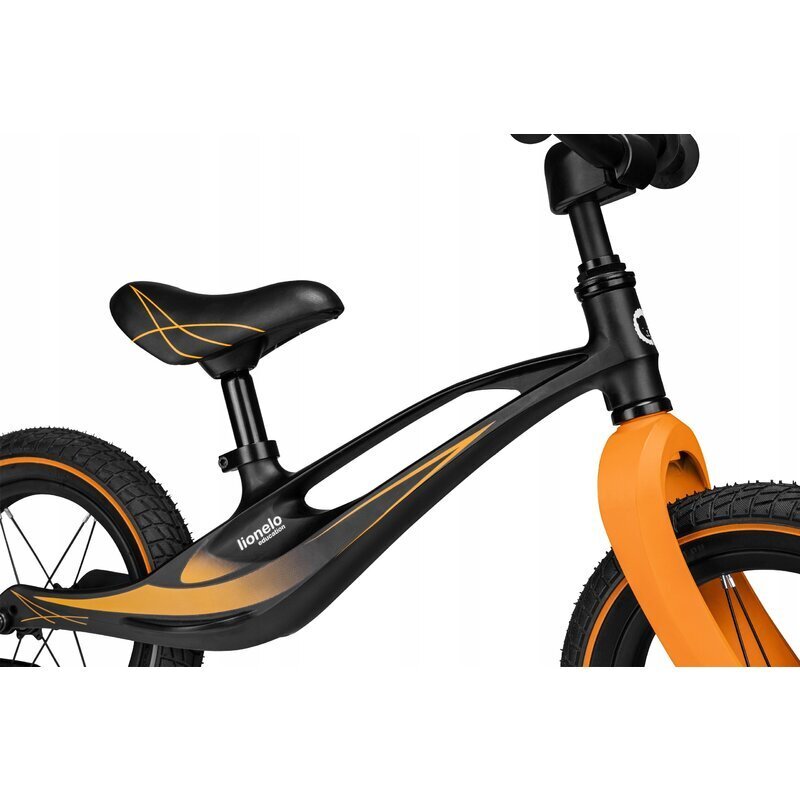 Lionelo Bicicleta copii fara pedale Bart Air negru 12 inch cu roti gonflabile constructie din magneziu greutate foarte mica scaun si ghidon reglabile pe inaltime greutate maxima suportata 30 kg