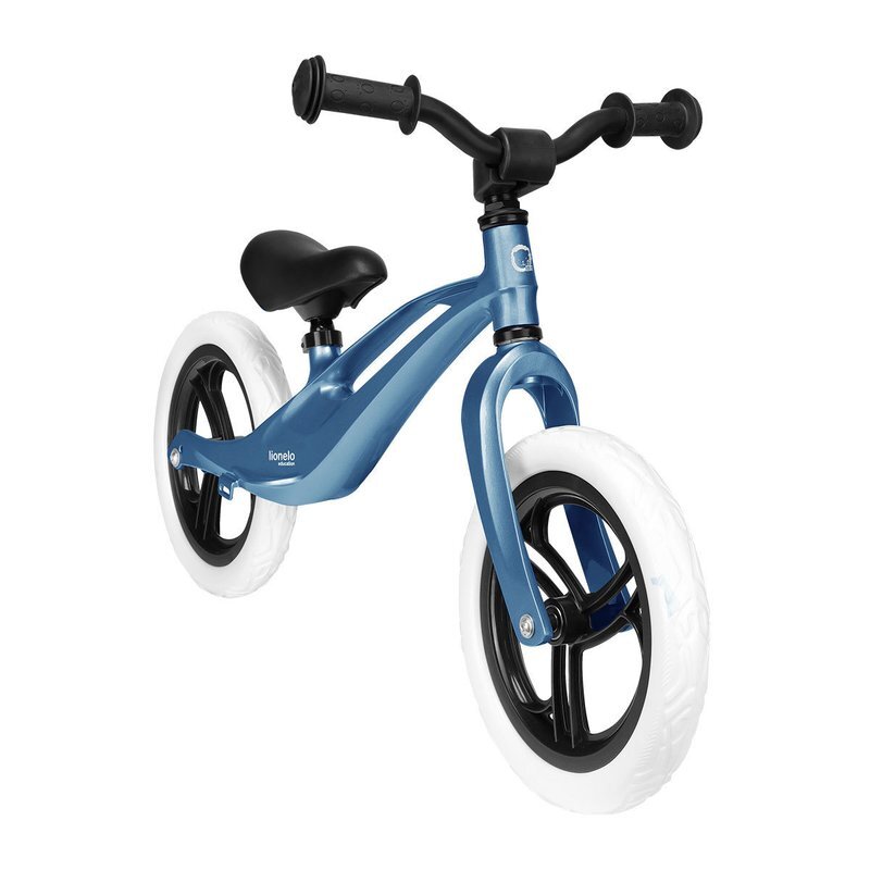 Lionelo Bicicleta copii fara pedale Bart Sky Blue 12 inch constructie din magneziu greutate foarte mica roti din spuma EVA reglabila de la 2 ani pana la 30 kg