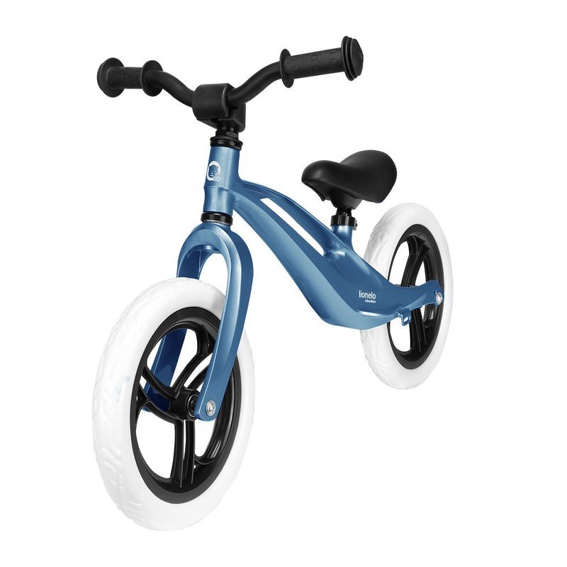 Lionelo Bicicleta copii fara pedale Bart Sky Blue 12 inch constructie din magneziu greutate foarte mica roti din spuma EVA reglabila de la 2 ani pana la 30 kg