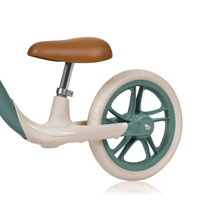 Lionelo Bicicleta fara pedale Alex Plus Usoara Cu ghidon si sa reglabile Include cos depozitare si sonerie Din otel Cu roti din spuma EVA 12 inch Green Forest
