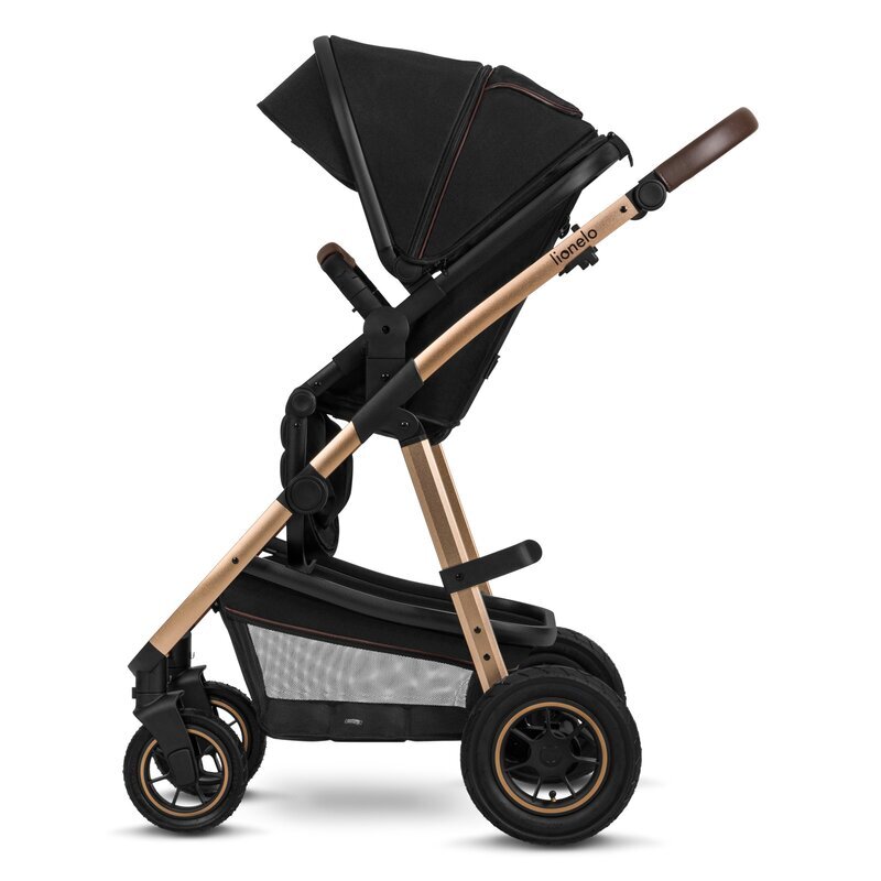 Lionelo Carucior 2 in 1 Amber Cadru aluminiu Cu landou intarit si salteluta moale Reversibil Maner ajustabil Huse pentru picioare ploaie Plasa de tantari Geanta parinti Sarcina maxima 22 kg Standard de siguranta EN18