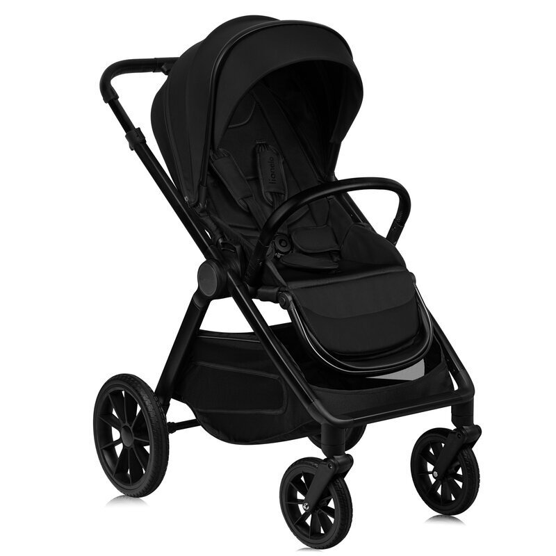 Lionelo Carucior 2 in 1 Layla Sarcina maxima 22 kg Cadru aluminiu Cu landou intarit si salteluta din spuma AirDots Reversibil Cu ventilatie 3D Cu accesorii Standard de siguranta EN1888-1 negru