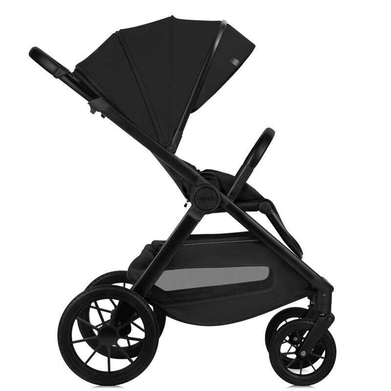 Lionelo Carucior 2 in 1 Layla Sarcina maxima 22 kg Cadru aluminiu Cu landou intarit si salteluta din spuma AirDots Reversibil Cu ventilatie 3D Cu accesorii Standard de siguranta EN1888-1 negru