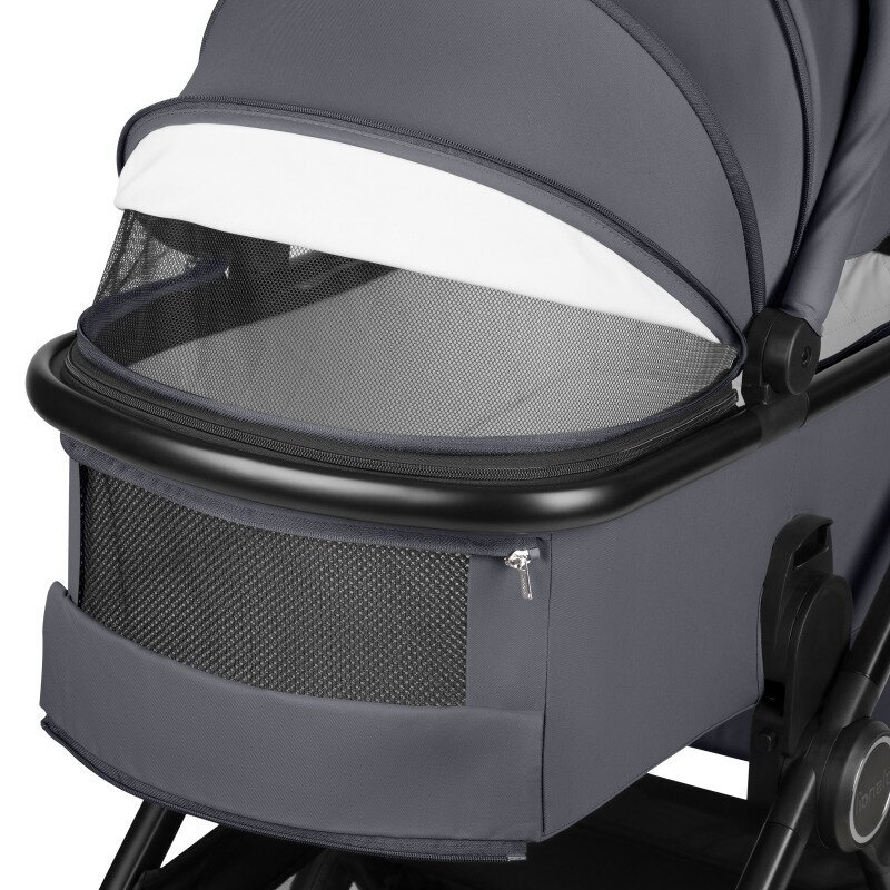 Lionelo Carucior 2 in 1 Layla sarcina maxima 22 kg cadru aluminiu cu landou intarit si salteluta din spuma AirDots reversibil ventilatie 3D accesorii EN1888-1 gri