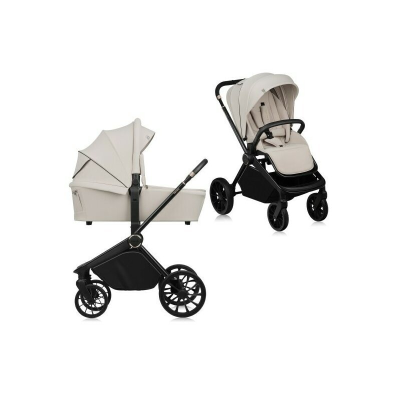 Lionelo Carucior 2 in 1 Mika Plus Cadru din aluminiu Cu landou intarit si salteluta moale Reversibil Cu sistem de ventilatie 3D Cu accesorii Pana la 22 kg Conform cu EN1888-1 EN1888-2 EN1466 Bej