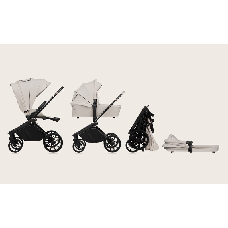 Lionelo Carucior 2 in 1 Mika Plus Cadru din aluminiu Cu landou intarit si salteluta moale Reversibil Cu sistem de ventilatie 3D Cu accesorii Pana la 22 kg Conform cu EN1888-1 EN1888-2 EN1466 Bej