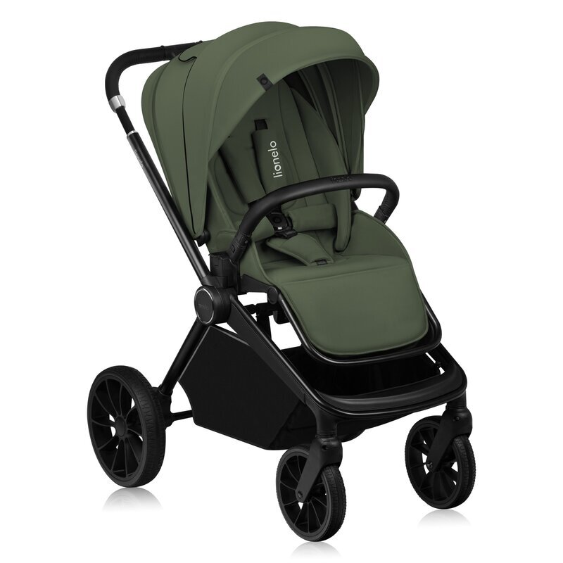 Lionelo Carucior 2 in 1 Mika Plus Cadru din aluminiu Cu landou intarit si salteluta moale Reversibil Cu sistem de ventilatie 3D Cu accesorii Sarcina maxima 22 kg Standard de siguranta EN1888-1 verde