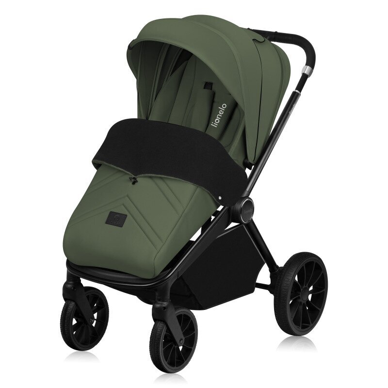 Lionelo Carucior 2 in 1 Mika Plus Cadru din aluminiu Cu landou intarit si salteluta moale Reversibil Cu sistem de ventilatie 3D Cu accesorii Sarcina maxima 22 kg Standard de siguranta EN1888-1 verde