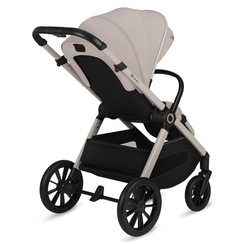 Lionelo Carucior 3 in 1 Layla Bej pana la 22 kg reversibil cadru aluminiu landou intarit si salteluta din spuma AirDots si scoica auto testata ADAC