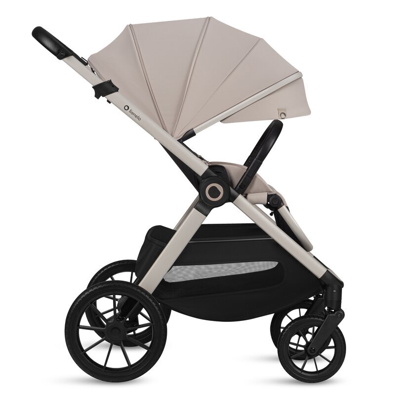 Lionelo Carucior 3 in 1 Layla Bej pana la 22 kg reversibil cadru aluminiu landou intarit si salteluta din spuma AirDots si scoica auto testata ADAC