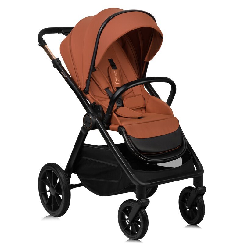 Lionelo Carucior 3 in 1 Layla Sarcina maxima 22 kg Cadru aluminiu Cu landou intarit si salteluta din spuma AirDots Reversibil Cu ventilatie 3D Cu accesorii Standard de siguranta EN1888-1 maro