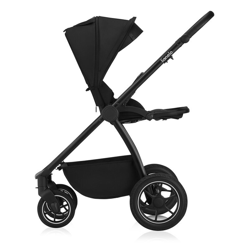 Lionelo Carucior 3 in 1 Meril cu landou de dimensiune XL reversibil cu scoica auto testata ADAC cu accesorii pana la 22 kg conform cu EN1888-1 EN1888-2 EN1466 negru